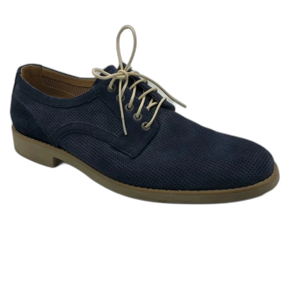 Johnston & Murphy Men's 10.5M Blue Oxford Lace Up Business Casual Comfort Shoes